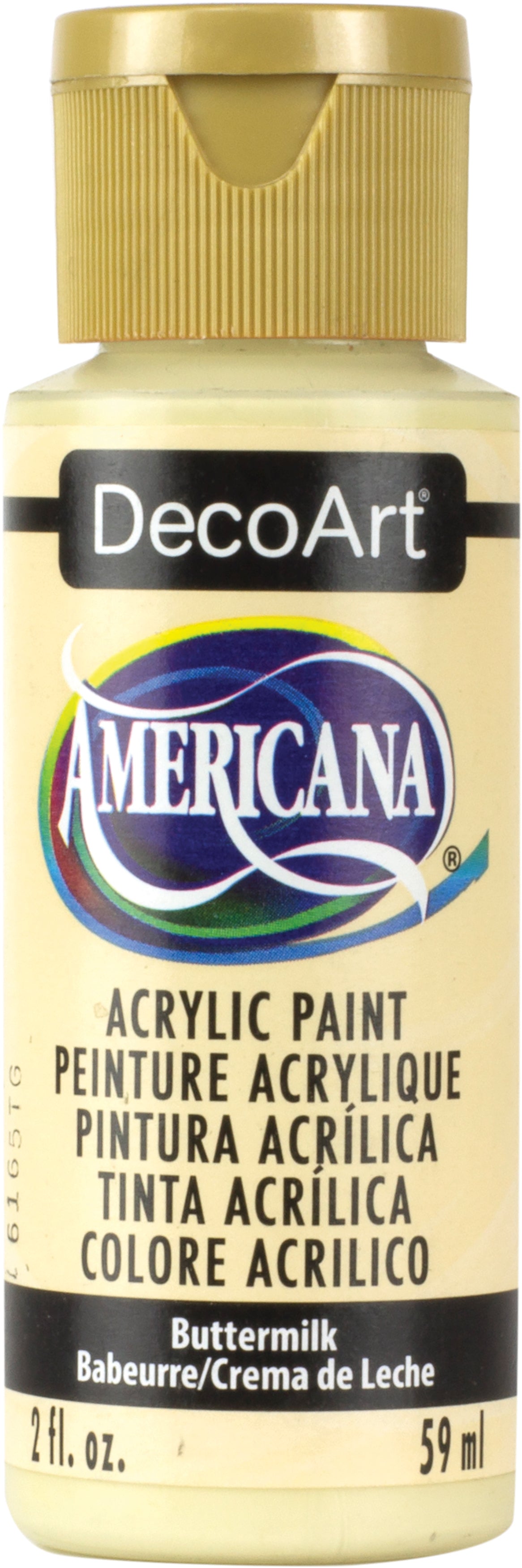 DecoArt Americana acrylic paint bottle in Buttermilk color