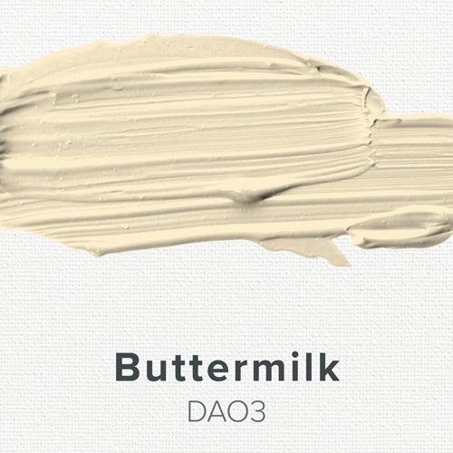Buttermilk color swatch on a white background with 'Buttermilk DAO3' text.