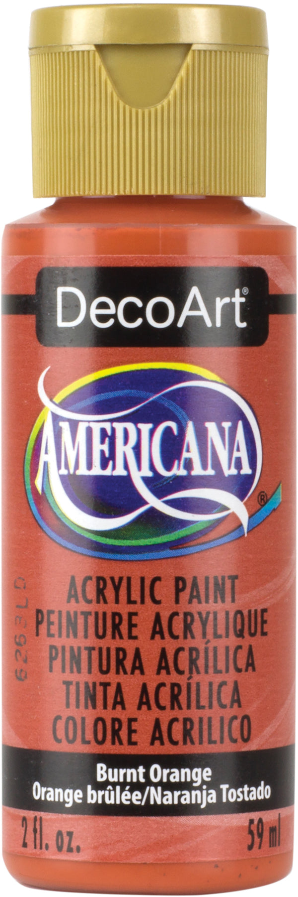 DecoArt Americana acrylic paint bottle in Burnt Orange color