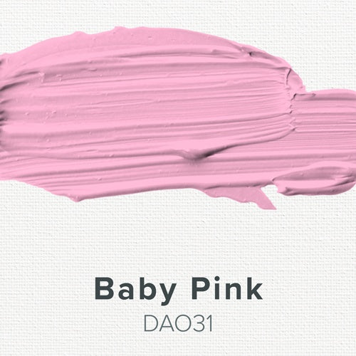 Baby pink color swatch on a white background with 'Baby Pink' text and code DAO31.