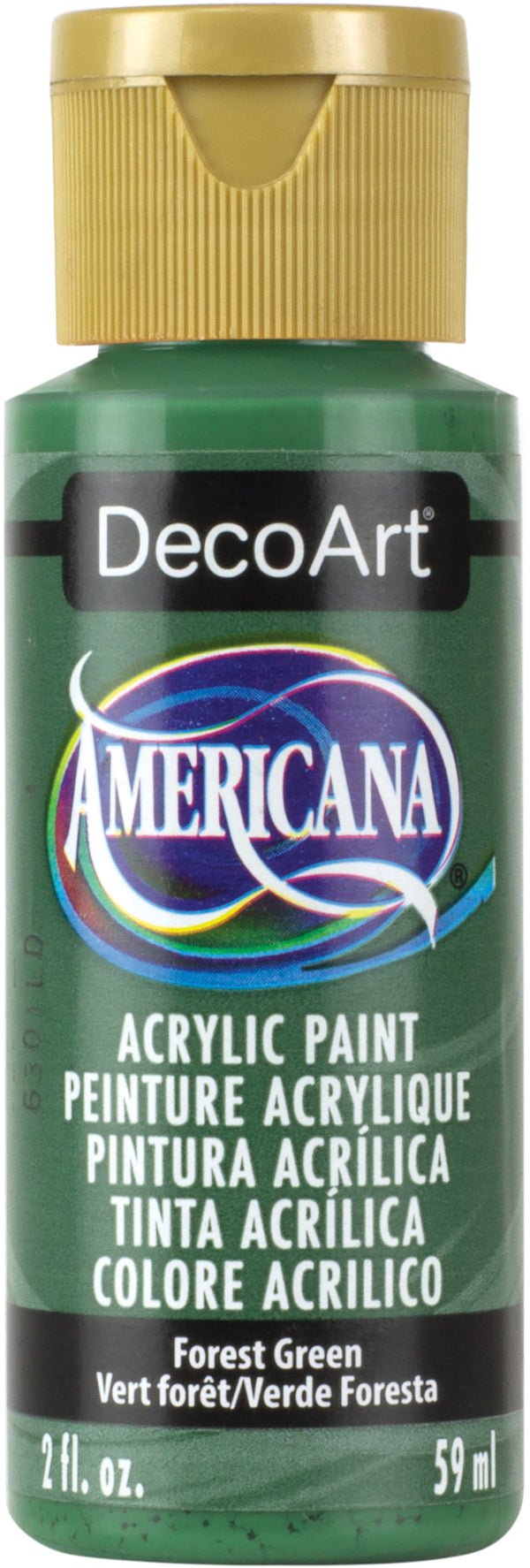 DecoArt Americana acrylic paint bottle in Forest Green on a white background