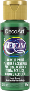 Green bottle of DecoArt Americana acrylic paint with gold cap