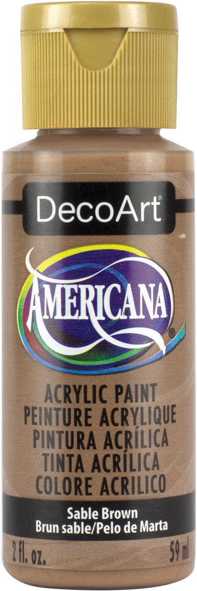 DecoArt Americana acrylic paint bottle in Sable Brown color