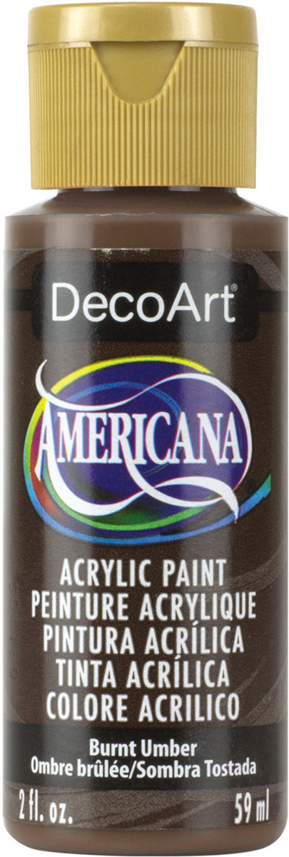 DecoArt Americana acrylic paint bottle in Burnt Umber color