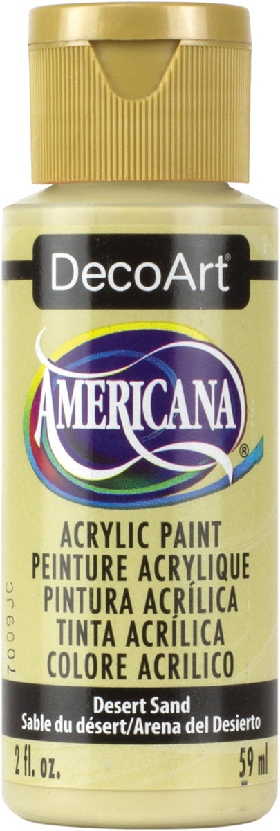Bottle of DecoArt Americana acrylic paint in Desert Sand color