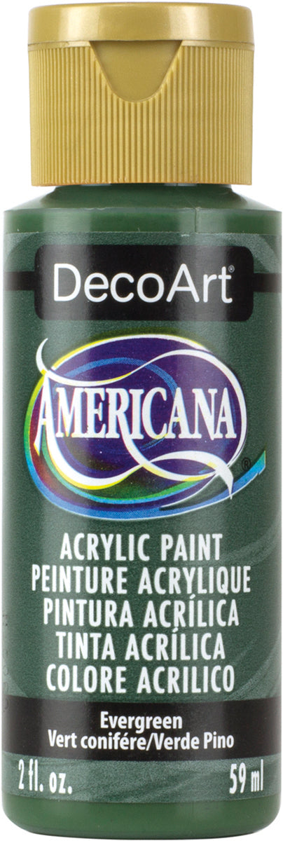Bottle of DecoArt Americana acrylic paint in Evergreen color