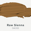 Swatch of Raw Sienna paint with the color code DAO93 on a white background