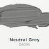 Smokey gray color swatch labeled 'Neutral Grey DAO95' on a white background