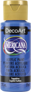 DecoArt Americana acrylic paint bottle in Sapphire color