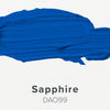 Sapphire-colored paint swatch on a white background with 'DAO99' label