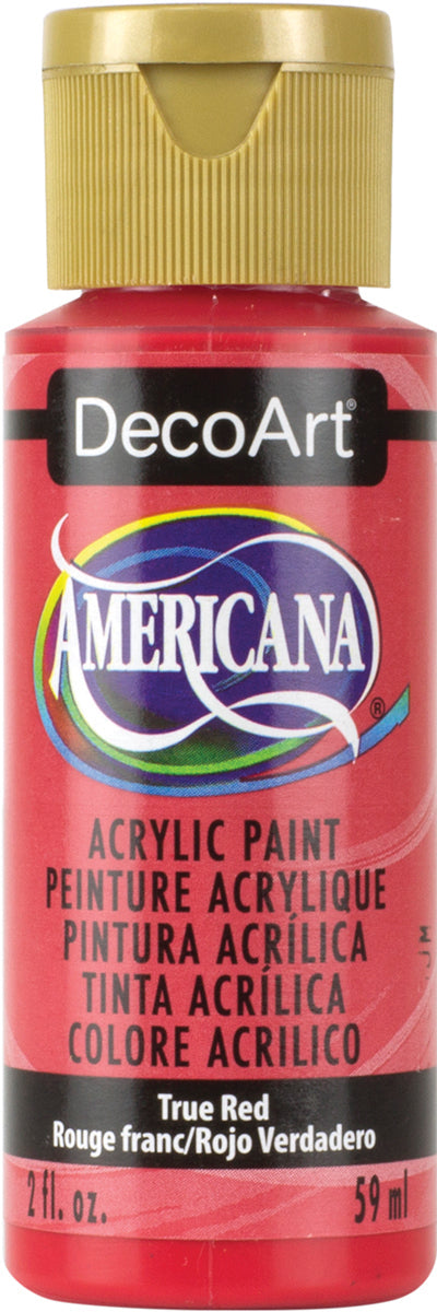DecoArt TRUE RED Americana Acrylic Paint 2 oz. Bottle - #DA129