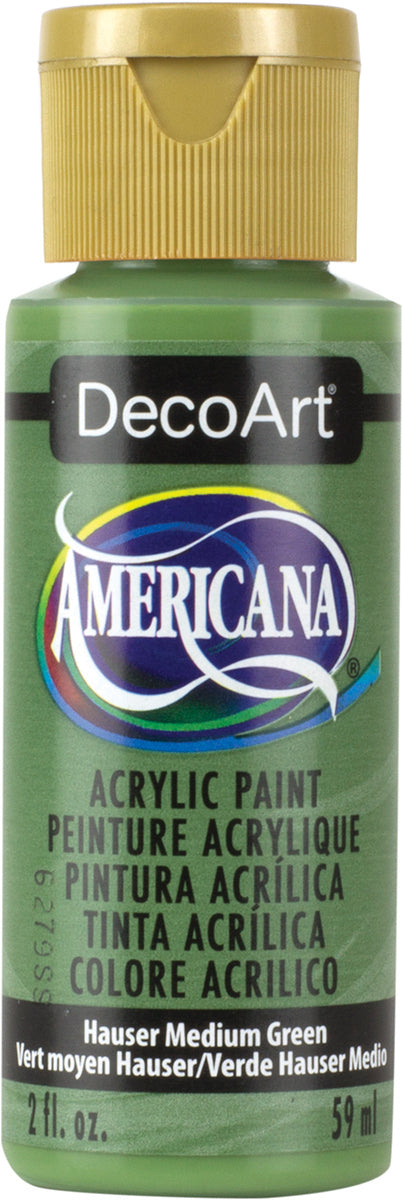 DecoArt HAUSER MEDIUM GREEN Americana Acrylic Paint 2 oz. Bottle - #DA132