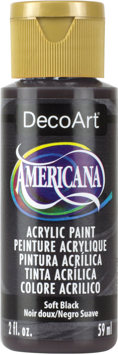 DecoArt SOFT BLACK Americana Acrylic Paint 2 oz. Bottle - #DA155