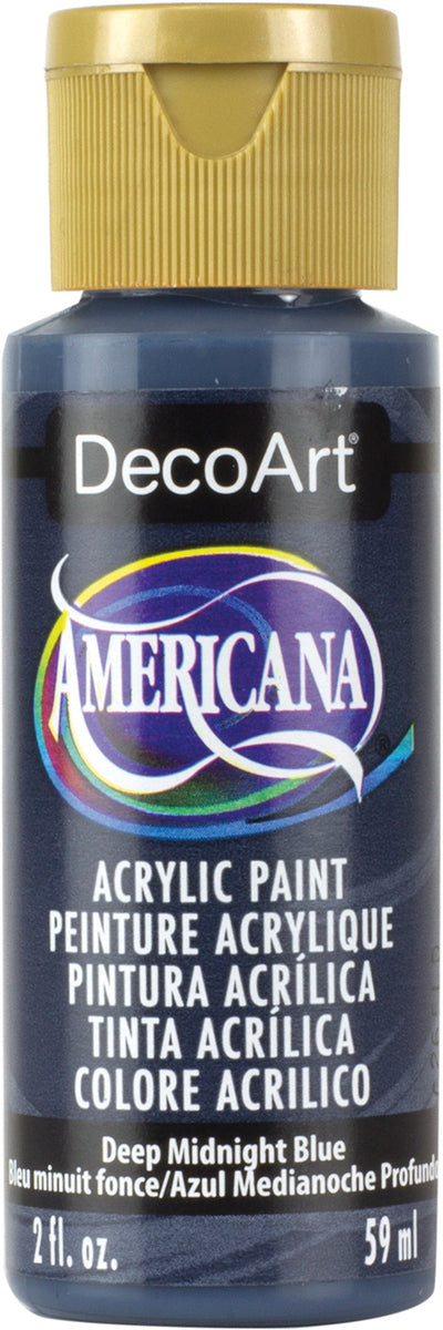 DecoArt DEEP MIDNIGHT BLUE Americana Acrylic Paint 2 oz. Bottle - #DA166