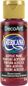 DecoArt ALIZARIN CRIMSON Americana Acrylic Paint 2 oz. Bottle - #DA179