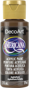 DecoArt ASPHALTUM Americana Acrylic Paint 2 oz. Bottle - #DA180