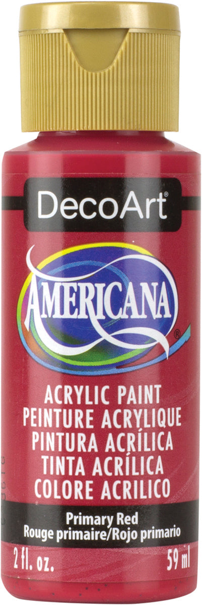 DecoArt PRIMARY RED Americana Acrylic Paint 2 oz. Bottle - #DA199