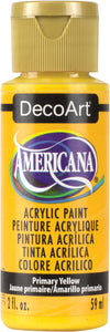 DecoArt PRIMARY YELLOW Americana Acrylic Paint 2 oz. Bottle - #DA201