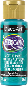 DecoArt PEACOCK TEAL Americana Acrylic Paint 2 oz. Bottle - #DA326
