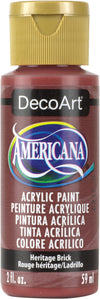 DecoArt HERITAGE BRICK Americana Acrylic Paint 2 oz. Bottle - #DA219