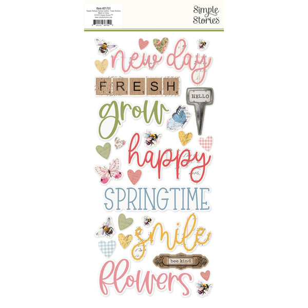 Simple Stories VINTAGE SPRING GARDEN Foam Stickers 60 pcs #21731