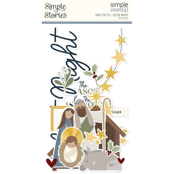 Simple Stories SILENT NIGHT CHRISTMAS Nativity Page Pieces 20 pcs #21946