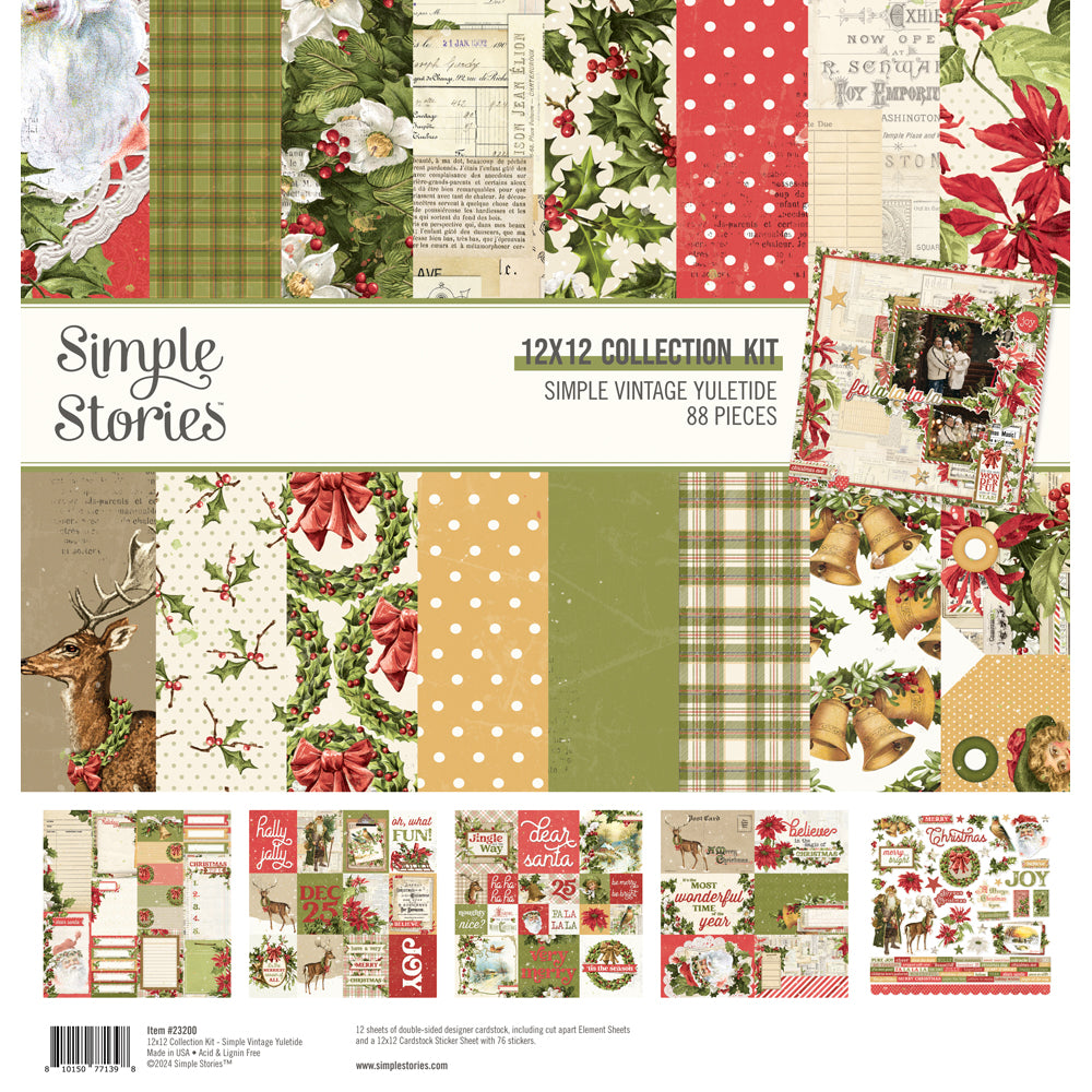 Simple Stories VINTAGE YULETIDE 12x12 Collection Kit  #23200