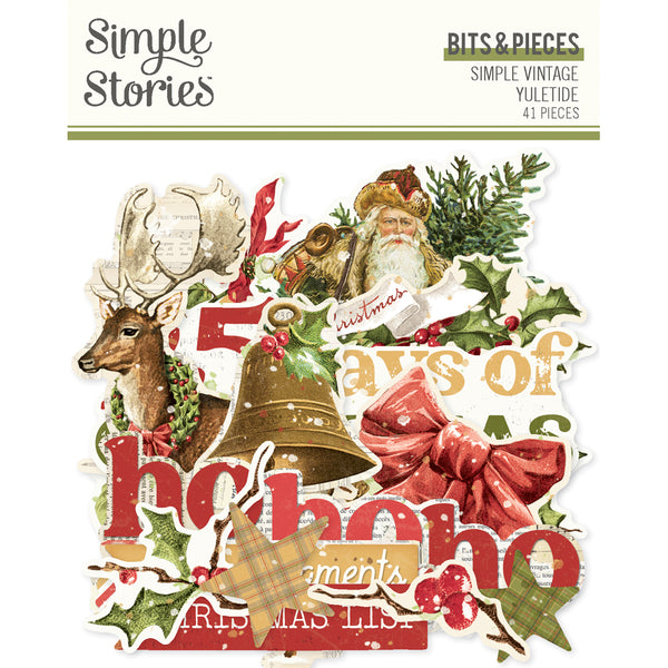 Simple Stories Vintage YULETIDE Christmas Bits & Pieces 41 pcs #23222