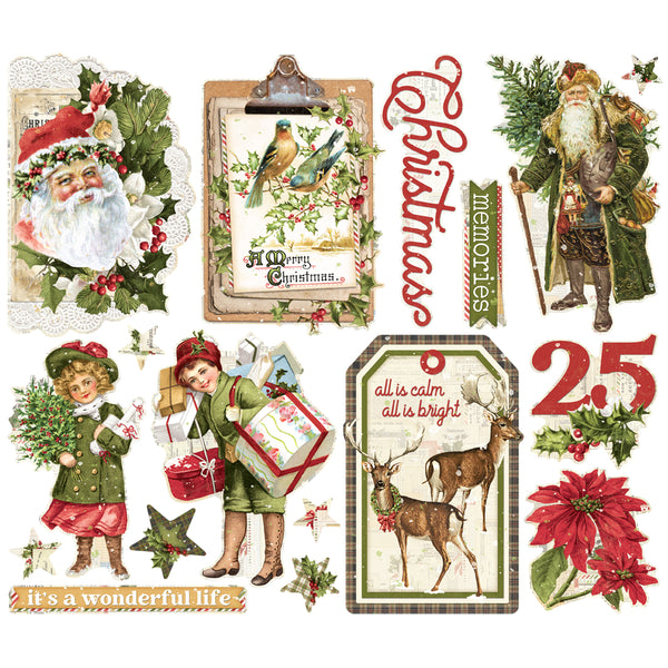 Simple Stories Vintage YULETIDE Christmas BIG Bits 17 pcs #23225