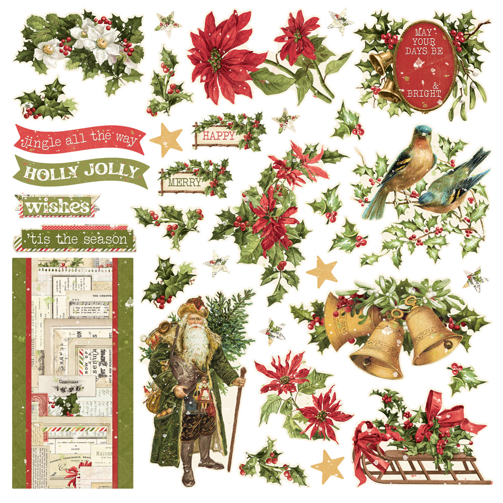 Simple Stories VINTAGE YULETIDE CHRISTMAS Card Kit #23236