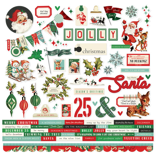 Simple Stories VINTAGE HOLLY JOLLY 12x12 Collection Kit  #23300