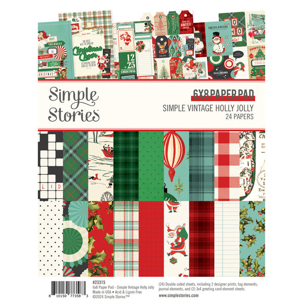 Simple Stories Vintage HOLLY JOLLY Christmas 6x8 Paper Pad #23315