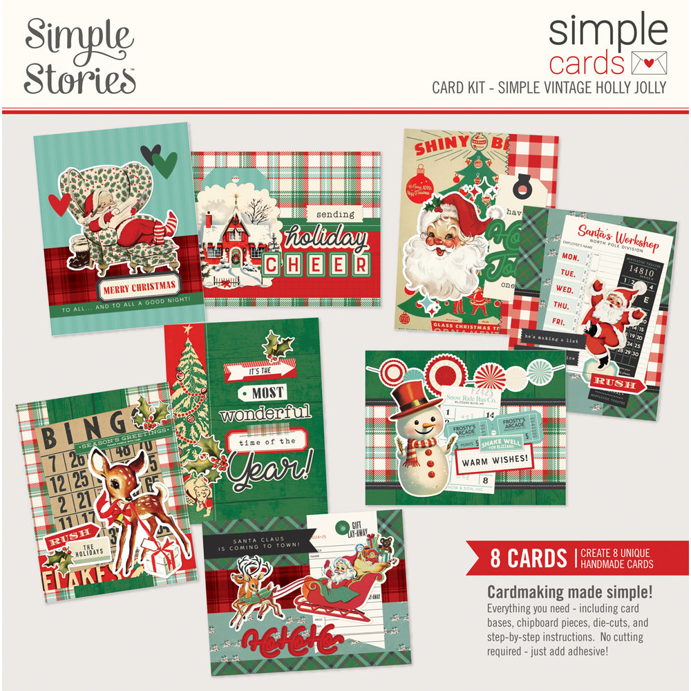 Simple Stories VINTAGE HOLLY JOLLY Christmas Card Kit #23332