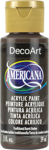 DecoArt TRADITIONAL BURNT UMBER Americana Acrylic Paint 2 oz. Bottle - #DA221