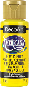 DecoArt BRIGHT YELLOW Americana Acrylic Paint 2 oz. Bottle - #DA227