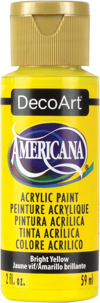 DecoArt BRIGHT YELLOW Americana Acrylic Paint 2 oz. Bottle - #DA227