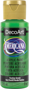 DecoArt FESTIVE GREEN Americana Acrylic Paint 2 oz. Bottle - #DA230