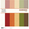 Simple Stories 12x12 Vintage Basics Kit with checkered and solid papers in autumn colors.