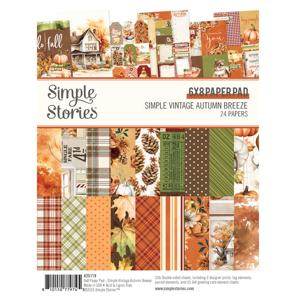 Simple Stories Vintage AUTUMN BREEZE 6x8 Paper Pad #25119