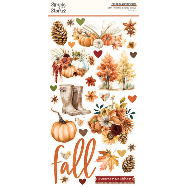 Collection of autumn-themed stickers with pumpkins, leaves, and boots on a white background.