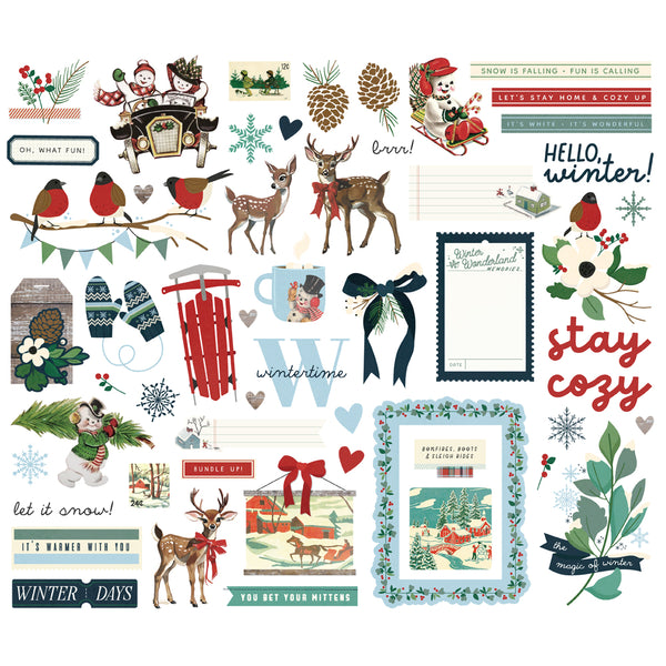 Simple Stories Vintage FLANNEL SEASON - Bits & Pieces EPHEMERA 54 pcs #25318