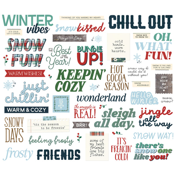 Simple Stories Vintage FLANNEL SEASON Sentiment Bits & Pieces EPHEMERA 49 pcs #25320