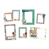 Set of decorative picture frames with various designs on a white background