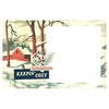 Illustration of a cabin in the woods with 'Keepin' Cozy' text on a snowy landscape.