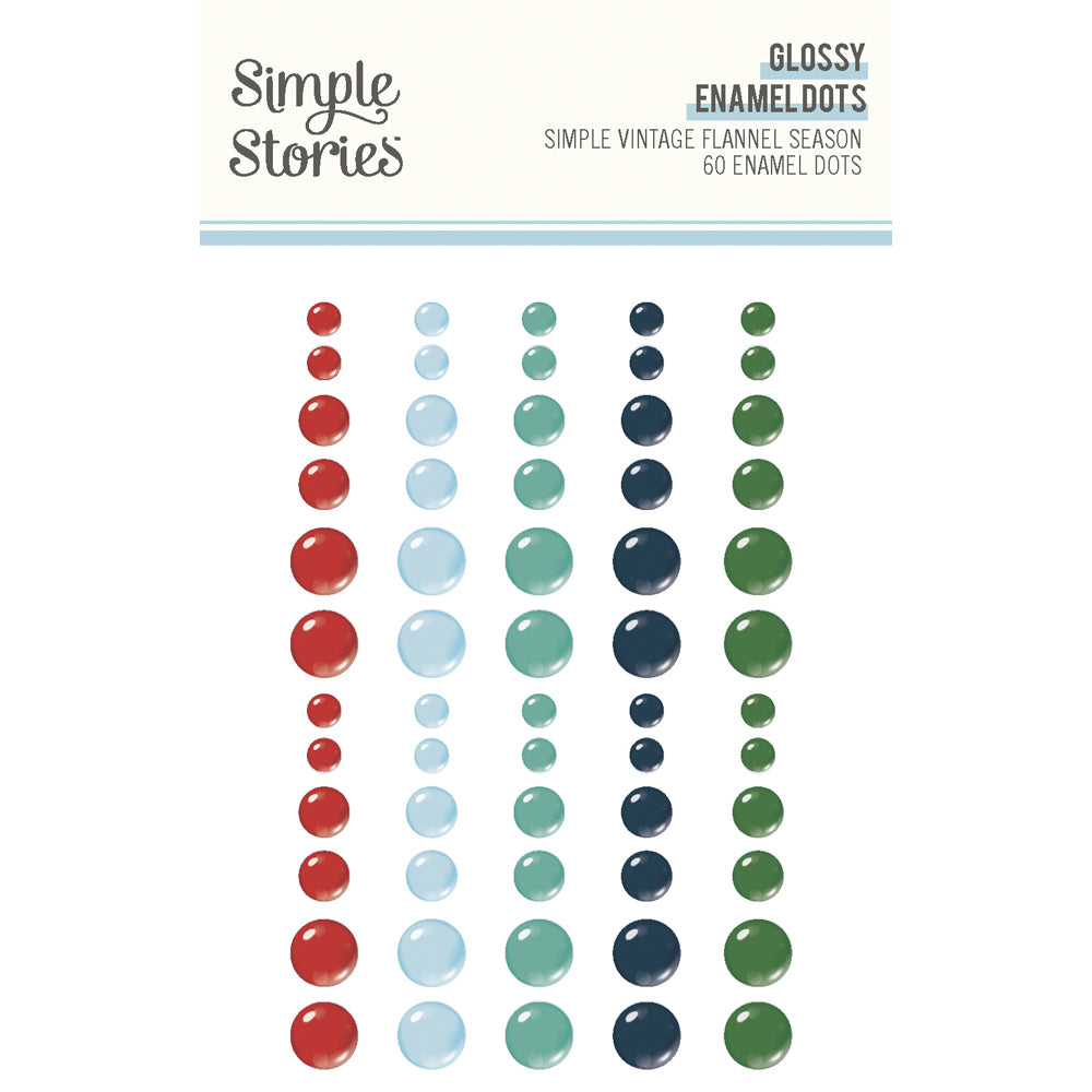 Simple Stories VINTAGE FLANNEL SEASON Glossy Enamel Dots - 60 pcs #25325