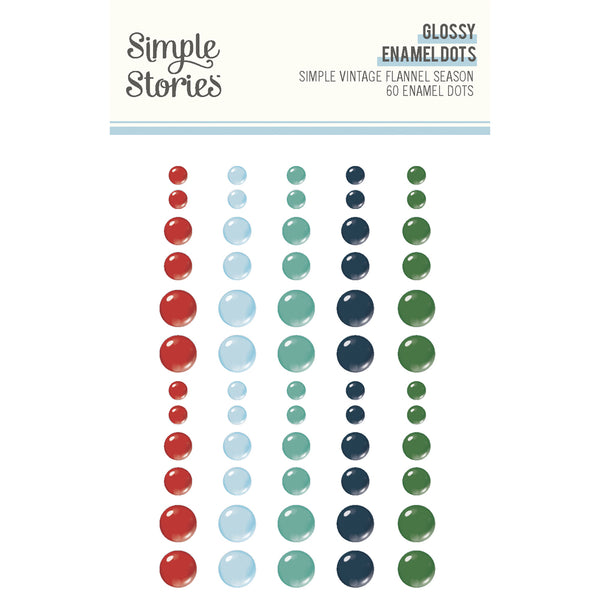 Simple Stories VINTAGE FLANNEL SEASON Glossy Enamel Dots - 60 pcs #25325