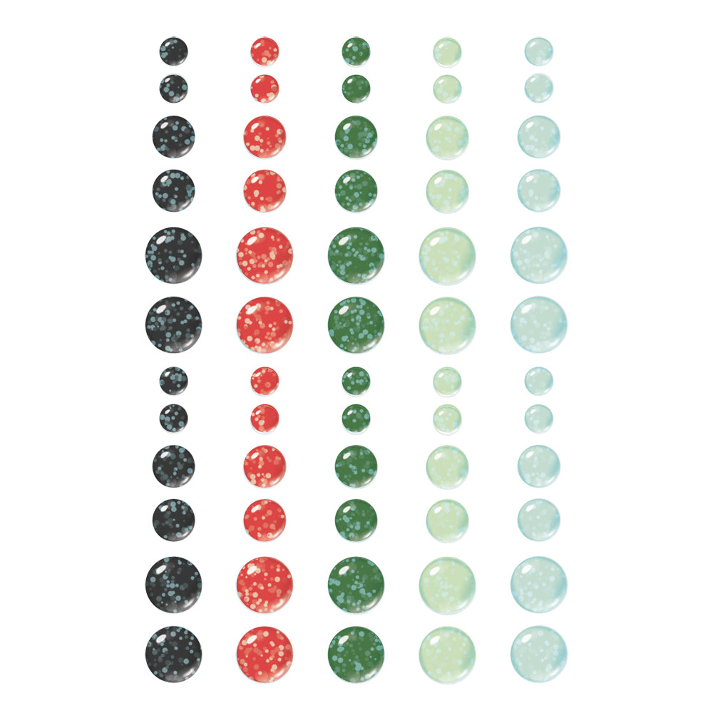 Simple Stories ALL WRAPPED UP Glitter Enamel Dots - 60 pcs #25424