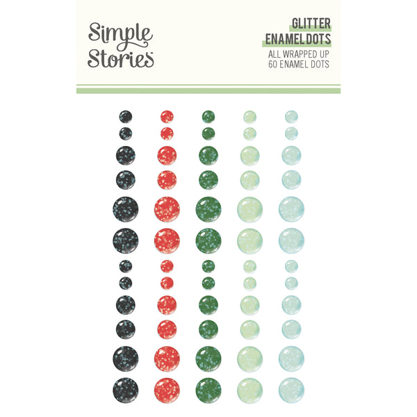 Simple Stories ALL WRAPPED UP Glitter Enamel Dots - 60 pcs #25424