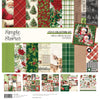 Collection of Christmas-themed paper sheets with Santa Claus, reindeer, and festive designs on a white background.
