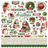 Collection of Christmas-themed stickers with Santa Claus, reindeer, and festive elements.